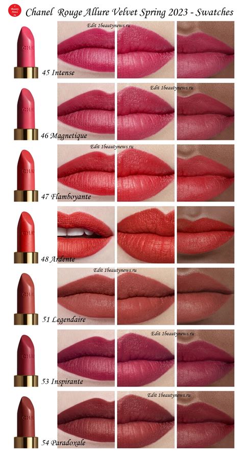 rouge allure velvet chanel свотчи